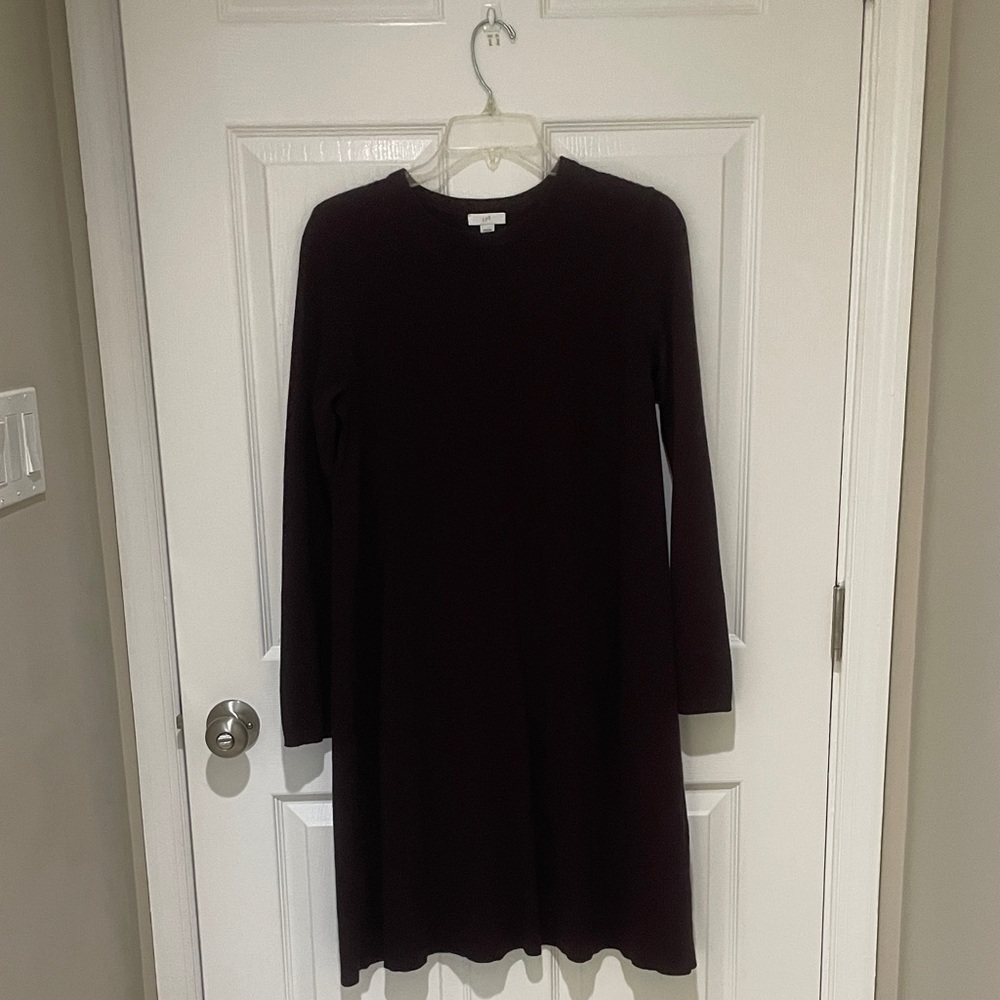 J. Jill Elegant Dark Purple Long Sleeve Dress